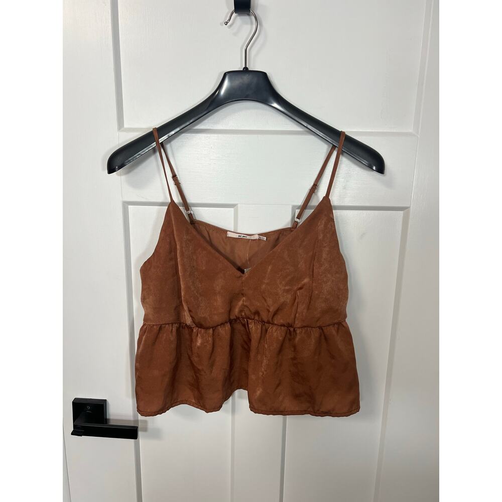 Francesca’s Shannon Satin Babydoll Top NEW Size XL Extra Large‎ Cropped Tank - Picture 4 of 10